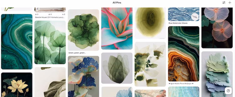 a style audit mood board for developing a signature style in surface pattern design