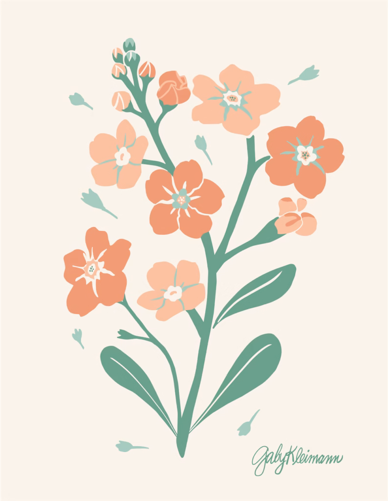 forget me nots placement print